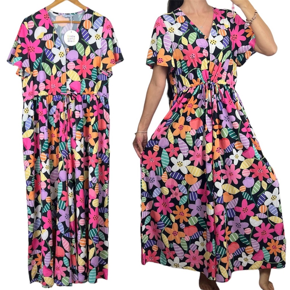 LPD Little Party Dress Justine Spring Fling Jumpsuit One-Piece Floral Size S 10 - Picture 4 of 14
